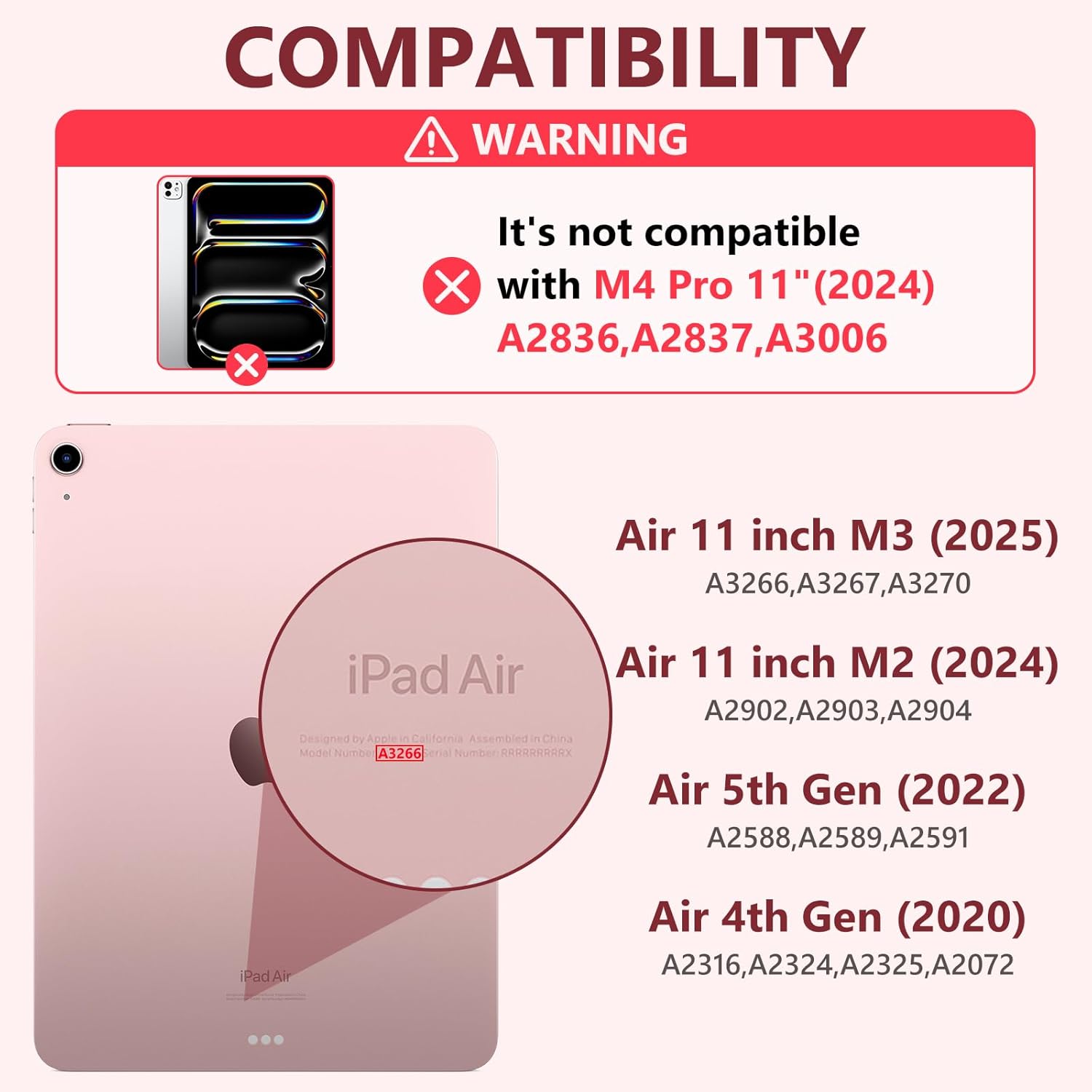 bqss for ipad air 11 inch case with keyboard m4/m3/m2 (2026/2025/2024), keyboard case for ipad air 10.9 inch 5th/4th generation (2022/2020) detachable for ipad pro 1st case with pencil holder pink