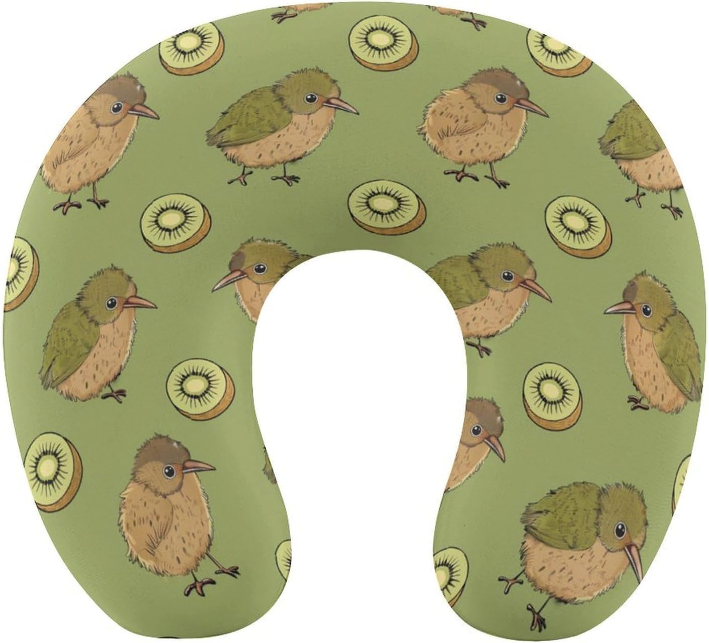 Kiwi Birds Funny Travel Pillow U Shaped Memory Foam Neck Pillows Portable for Flight Car Home Office