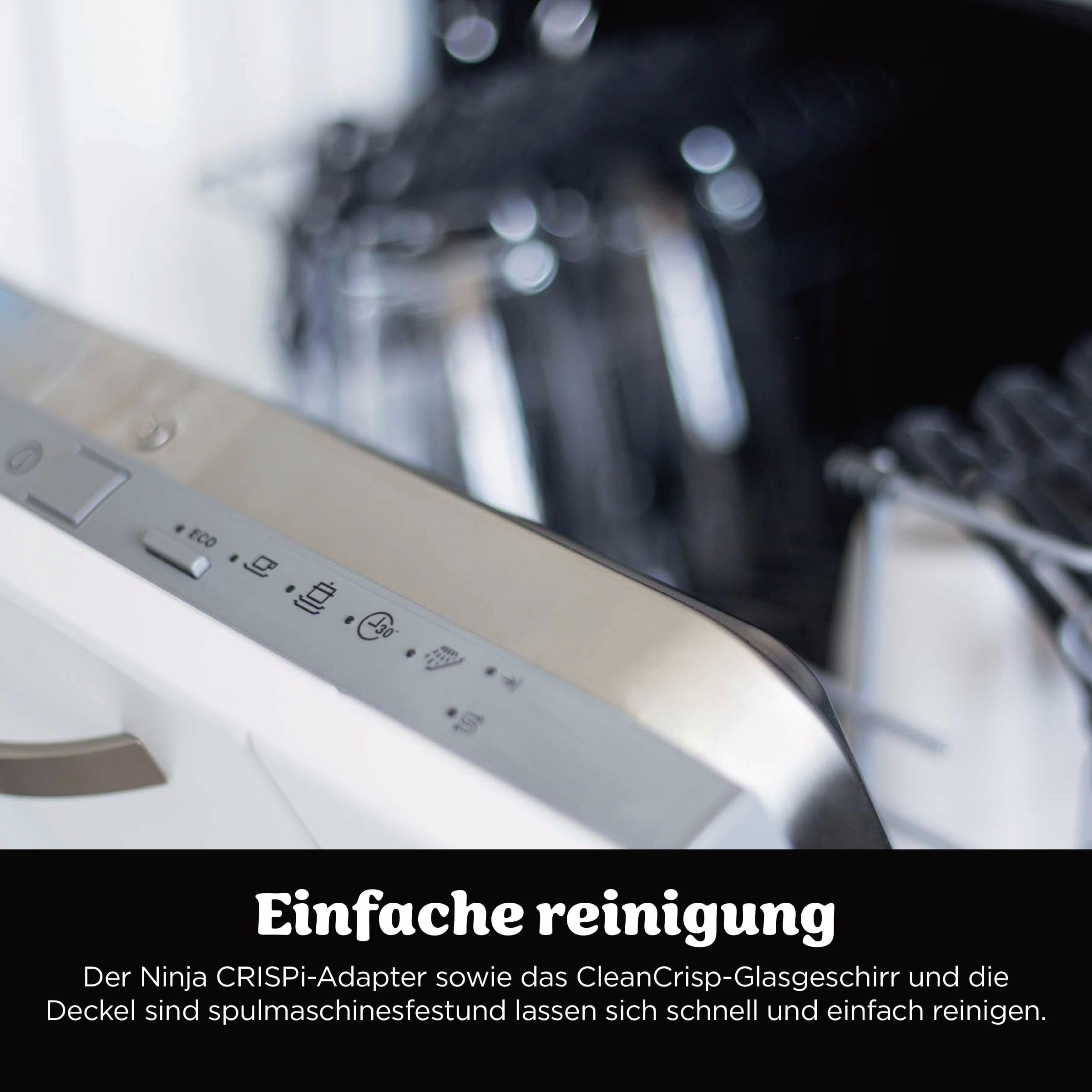 Ninja CRISPi Tragbare Heißluftfritteuse 3,8 l & 1,4 l 4-in-1 Heißluftfrittieren Braten Aufknuspern 1700 W Weiß FN102EU