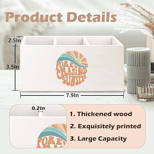 Miniatura 6 de Portalápices retro bohemio de madera con sol de los años 70 para accesorios de escritorio de oficina, decoración de escritorio bohemia, Forever