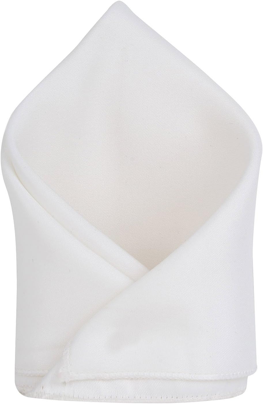 TieOn Men's Satin Plain and Solid Pocket Square (White,Free Size)