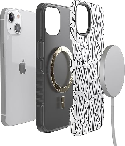 Vista 1164 de Casely Funda para iPhone 13 Compatible con MagSafe Color Splash de medianoche Funda retro abstracta Color de medianoche Splash Abstracto