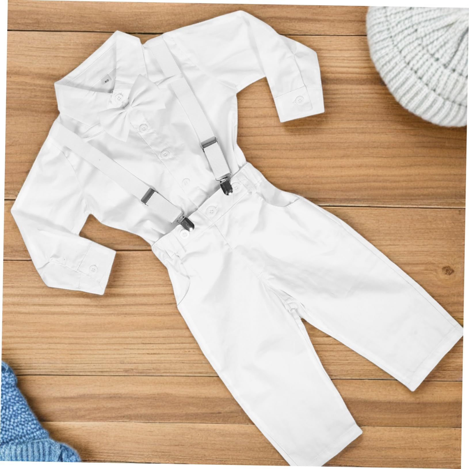 de Manga Larga con Pajarita y Tirantes Pantalones para Ropa de Boda y Celebraciones