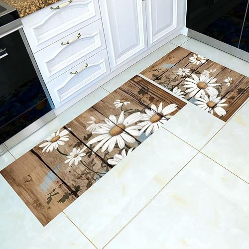 Miniatura 4 de Alfombras y tapetes de cocina florales bohemios antideslizantes para el suelo, antifatiga, tapete de cocina para decoración de cocina