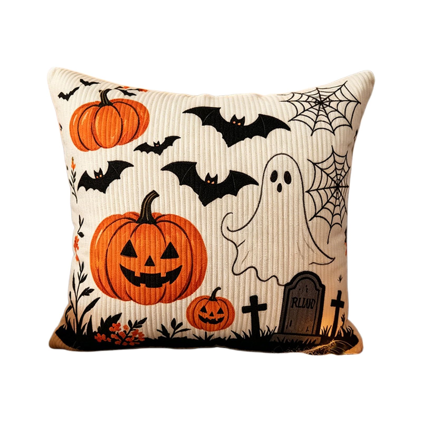 Zxfdsfdbnm Halloween Throw Pillow Cover Corduroy 45x45cm, Fall Cushion Sleeve for Sofa, Bed, Party and Seasonal Home Decor Accent