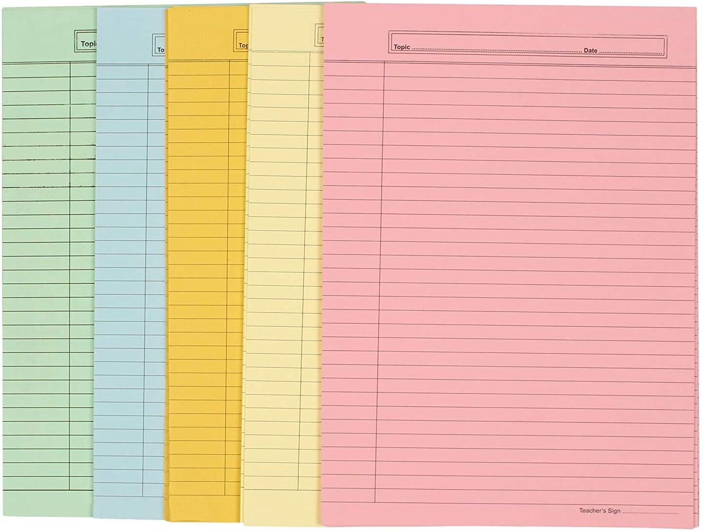 Eclet A4 Size both Side Ruled coloured Sheet (Pack of 100 sheets) for Project/Assignment/Practical/Homework((A4-100 sheet coloured)))