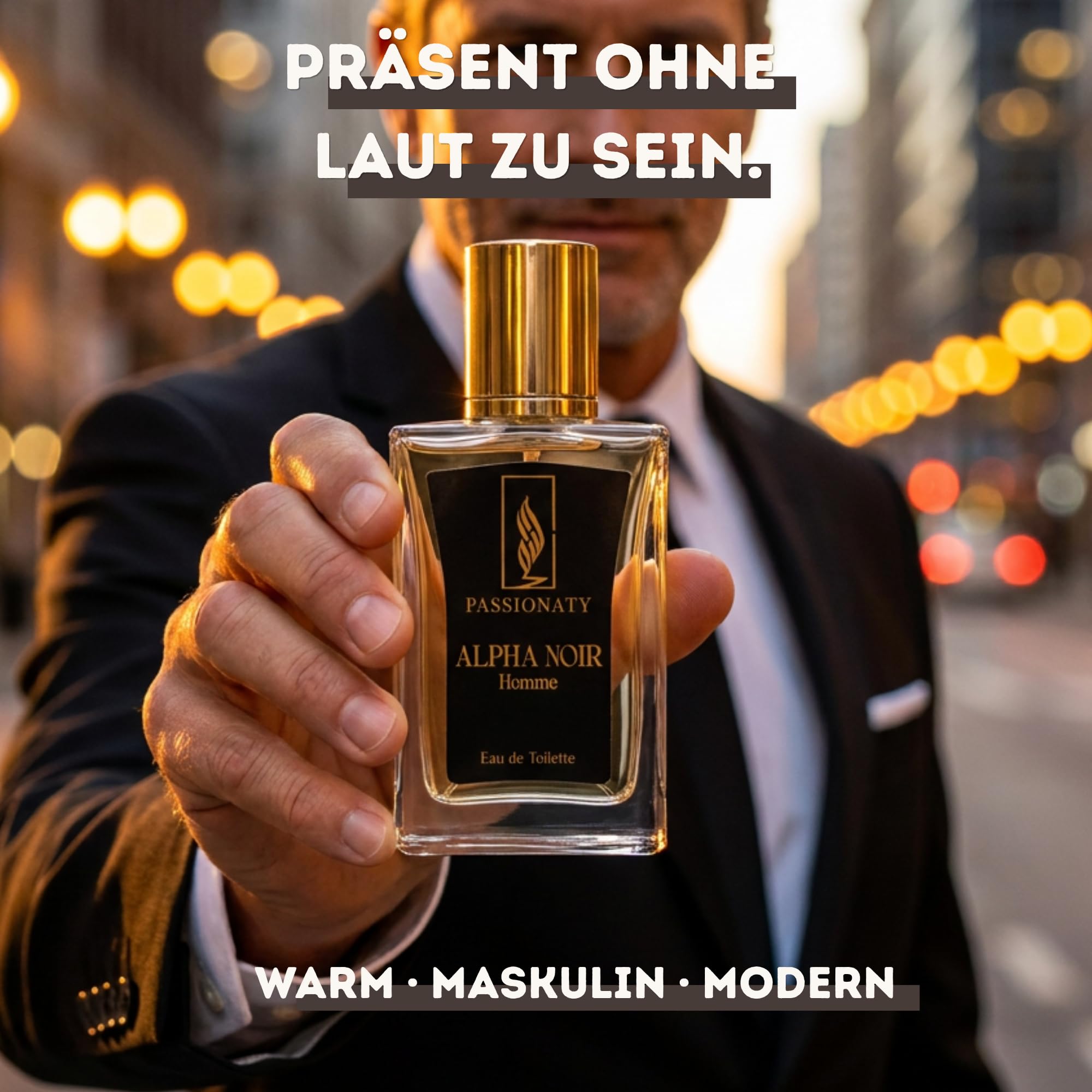 Passionaty Alpha Noir Homme | Männerparfüm mit Pheromon Öl | Eau de Toilette für Herren | Warm-Sinnlicher Duft mit Charakter | perfekt für den Alltag oder Date