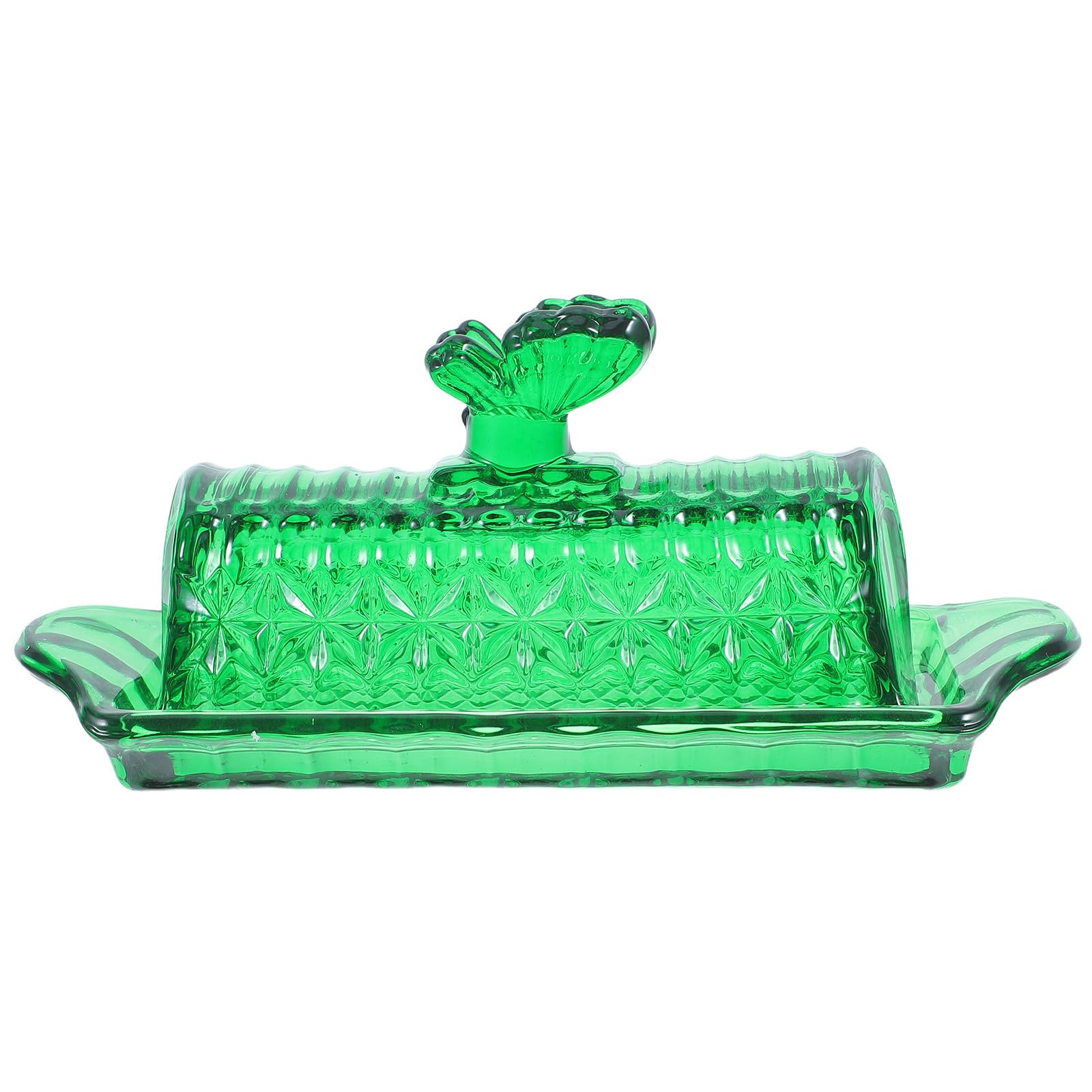 Alipis Tapa Verde Mantequera de Vidrio para Encimera y Refrigerador
