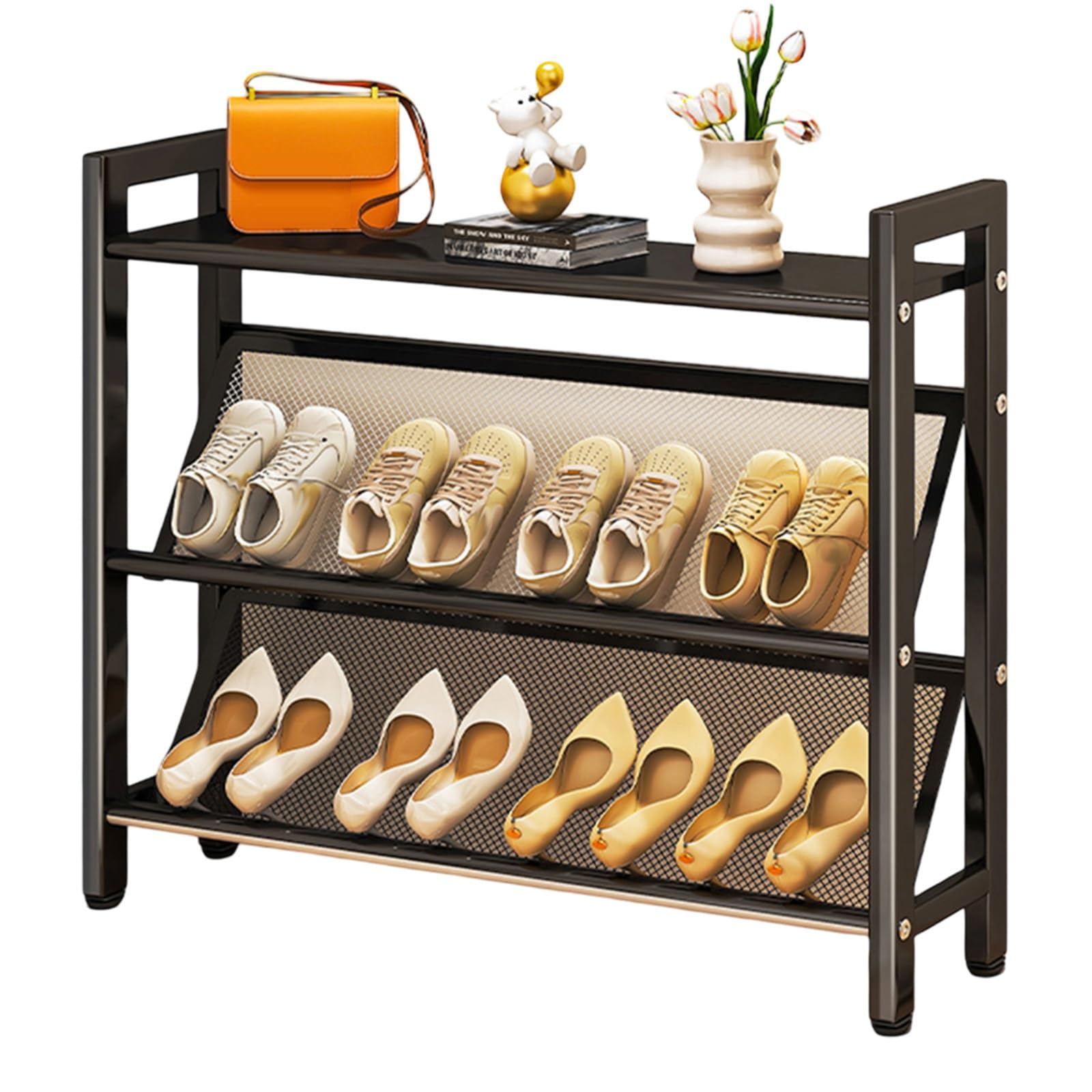 Étagère à chaussures réglable anti-encombrement pour petits espaces et placards