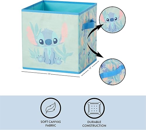 Miniatura 62 de Idea Nuova Disney Minnie Mouse - Juego de dos espaciosos cubos de almacenamiento plegables, 10 x 10 pulgadas, Minnie Mouse / rosa Tiburón bebé,Baby