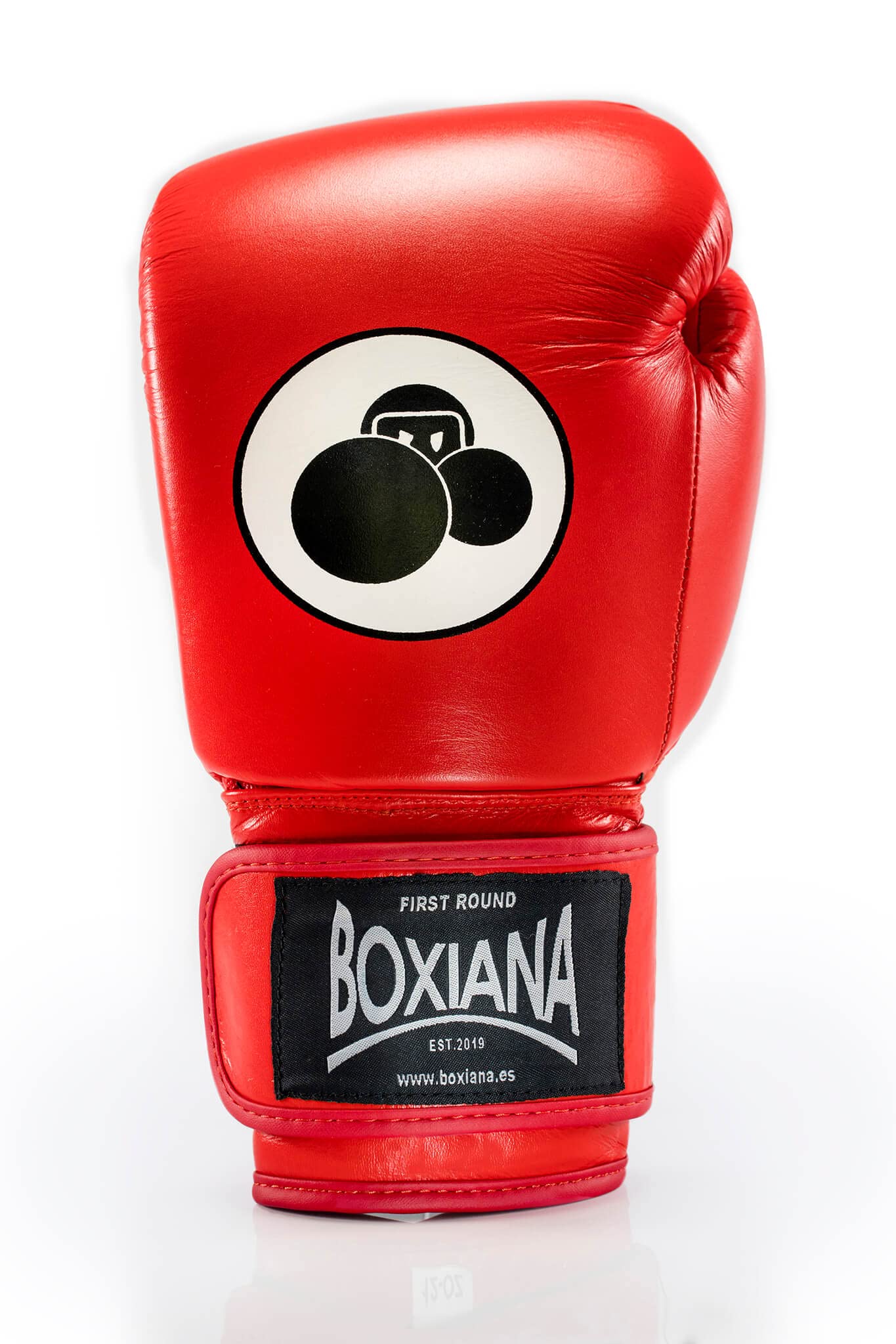 Guantes de Boxeo de Piel Natural para Entrenamiento y Sparring Modelo, First Round Red, 14 Oz