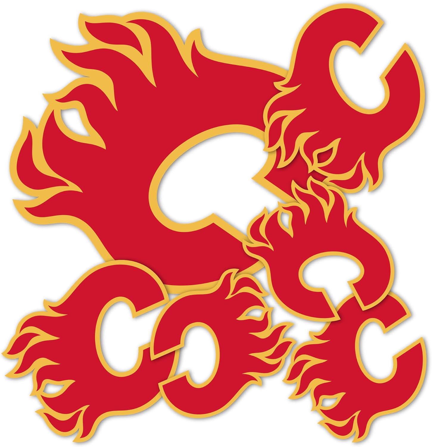 Desert Cactus Calgary Flames Team NHL National Hockey League Sticker Vinyl Decal Laptop Water Bottle Car Scrapbook (Type 3 - Main Logo)
