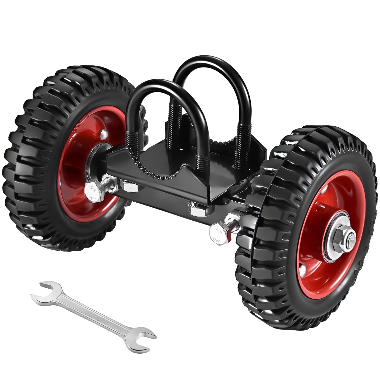 Soiiw Rolling Gate 6 Inch Rubber Wheel Carrier Heavy Duty for Driveway Chain Link Fence Metal Tube Gates and Rolling/Sliding Gates 550lb Capacity,1-