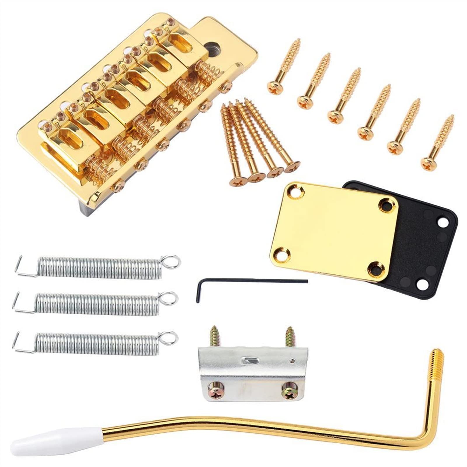 6 Corde per Chitarra Elettrica Ponte Tremolo Strumento Fai da Te Parti di Ricambio per Chitarra Elettrica Oro Kit Ponte per Chitarra elettrica