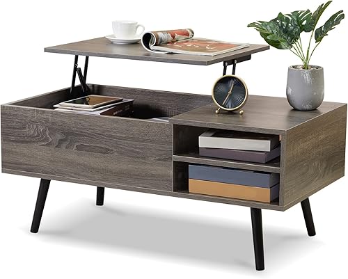 ClassHouze Mesas de centro para sala de estar mesa de centro elevadora mesa de centro moderna rectangular de madera de 394 pulgadas mesa de café