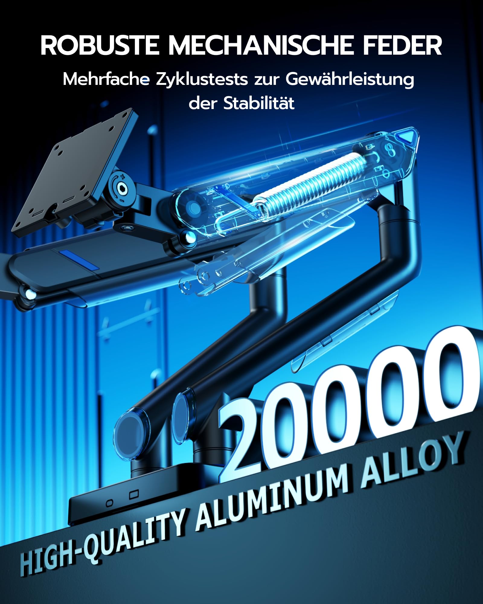 ARES WING Dual Monitor Halterung für 17-45 Zoll Bildschirme, Schwarz | Bildschirmhalterung 2 Monitore Gasfeder, Höhenverstellbar Schwenkbar Monitor Halterung, 2-20kg/arm，VESA 75/100 mm