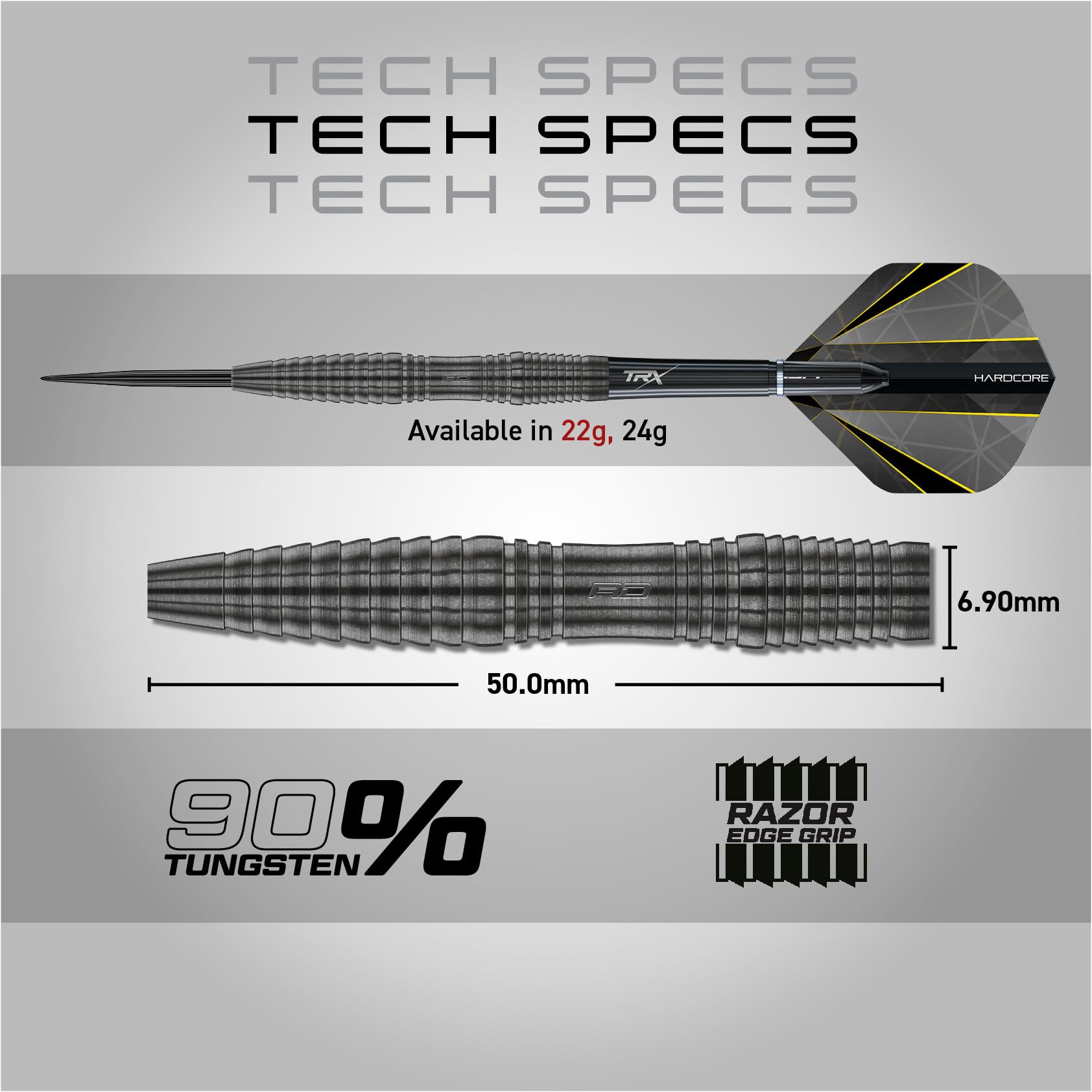 RED DRAGON Darts Seren Onyx 90% Tungsteno Professionale Punta in acciaio Set freccette 21g-25g