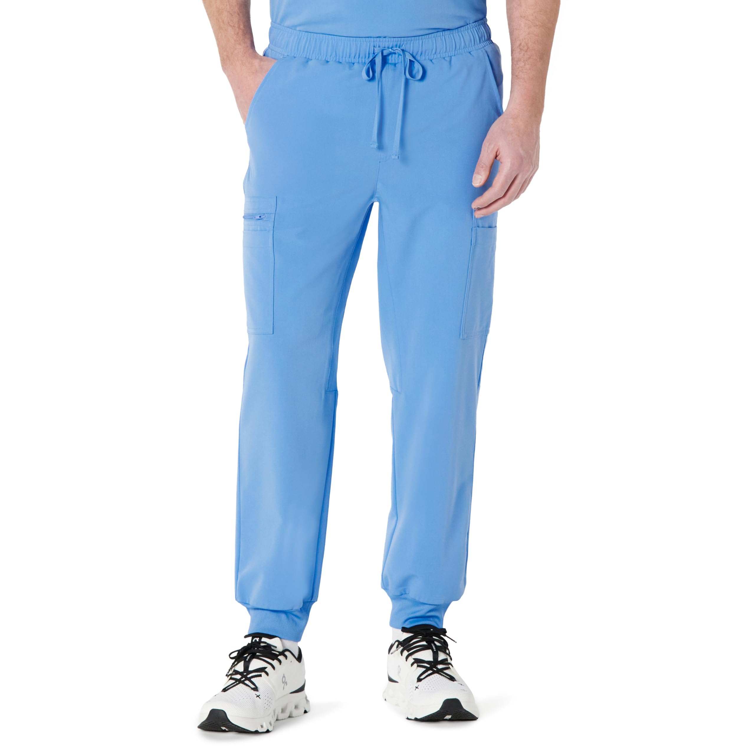 Amazon Basics Men's Scrubs Jogger Trousers Drawstring Waistband, Cornflower Blue, 3XL Long
