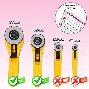 12.5x12.5 Inch Slotted Quilting Ruler with 45°/60° Multi-Angle, Non-Slip Grips & Cutting Grooves, Acrylic Sewing Ruler for Fabric Cutting and Patchwork