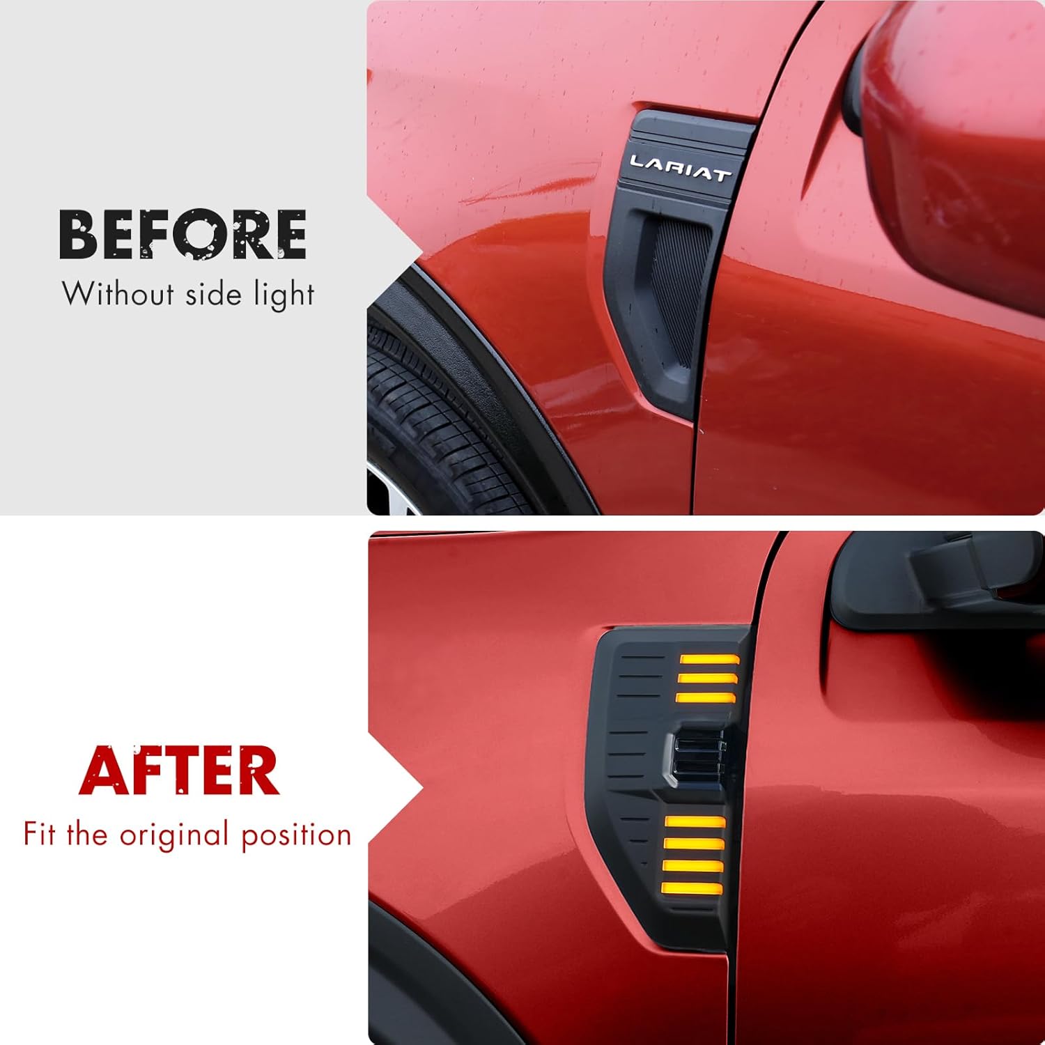 Mabett Side Marker Lights for Ford Maverick 2025-2022 Accessories（Not Fit 2025 Lobo Lariat Tremor model）, Waterproof Design LED Lamps Plug-in Light Side Maker Replacement (2 Pack)