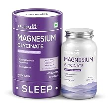 TrueBasics Magnesium Glycinate Sleep-Ease Complex, 60 Tablets | 300mg Elemental Magnesium | Stress Management & Better Sleep Quality