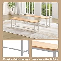 Vista 7 de Recaceik Dining Table Set for 4 Kitchen Dining Room Set with 2 Dinner Benches, Farmhouse Breakfast Table for Apartment Small Space, Easy Assembly