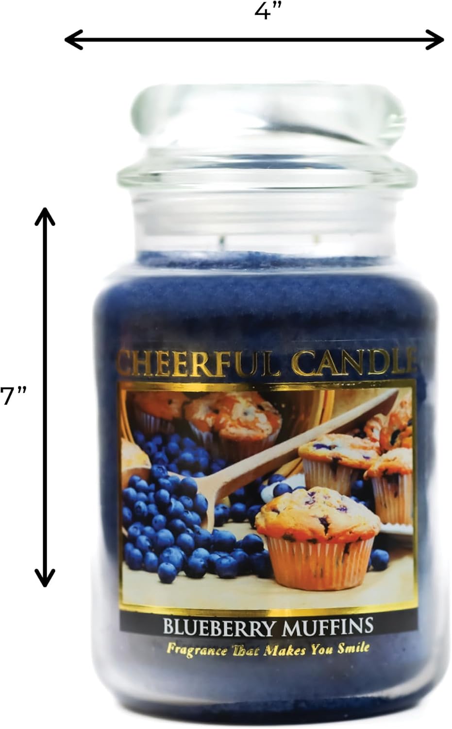 A Cheerful Giver - Blueberry Muffins - 24oz Large Scented Candle Jar with Lid - Cheerful Candle - 135 Hours of Burn Time, Candles Gifts for Women, Blue
