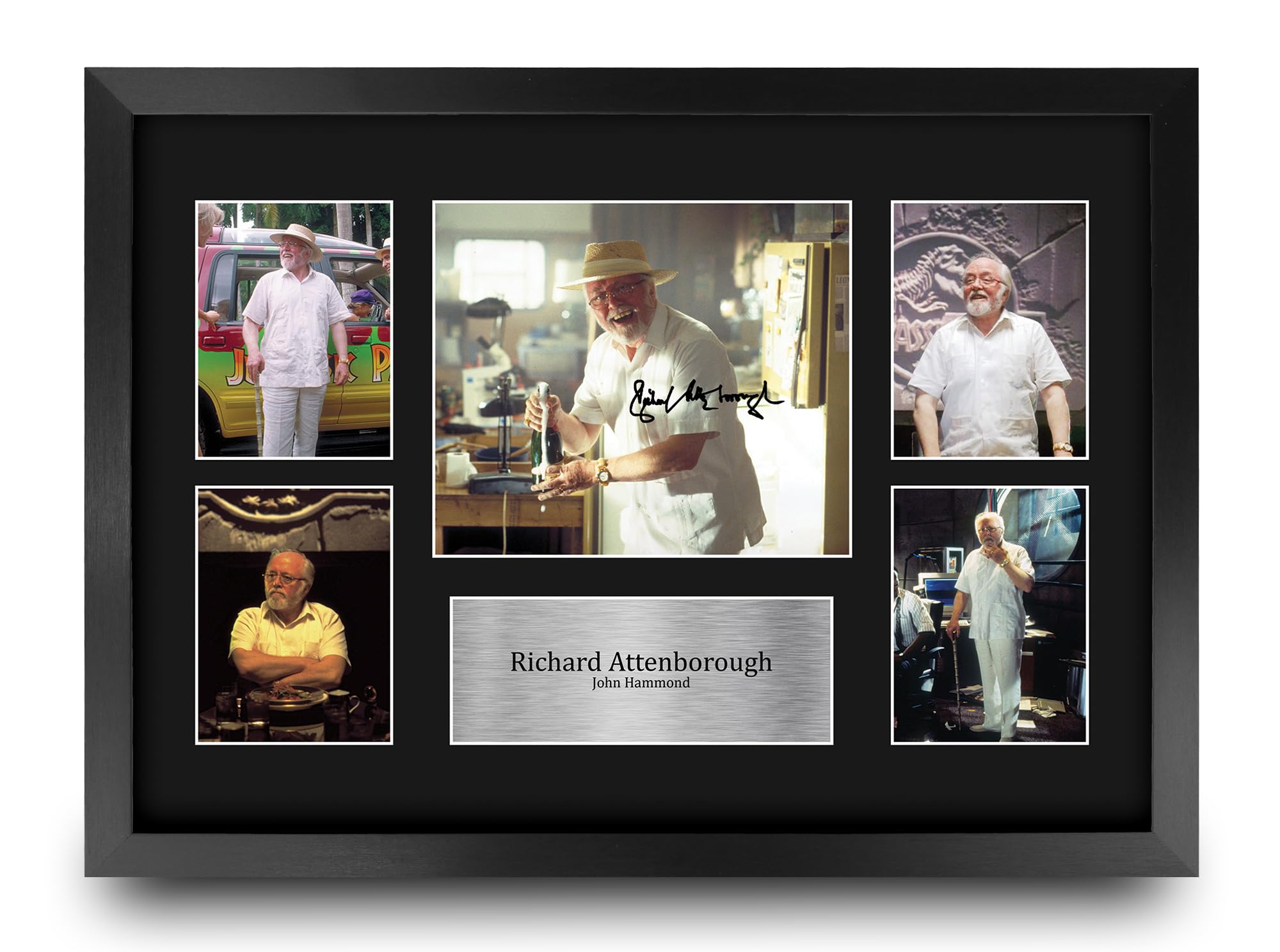 HWC Trading Richard Attenborough Jurassic Park Gifts Printed Signed Autograph Picture Display for Movie Memorabilia Fans - A3 Framed