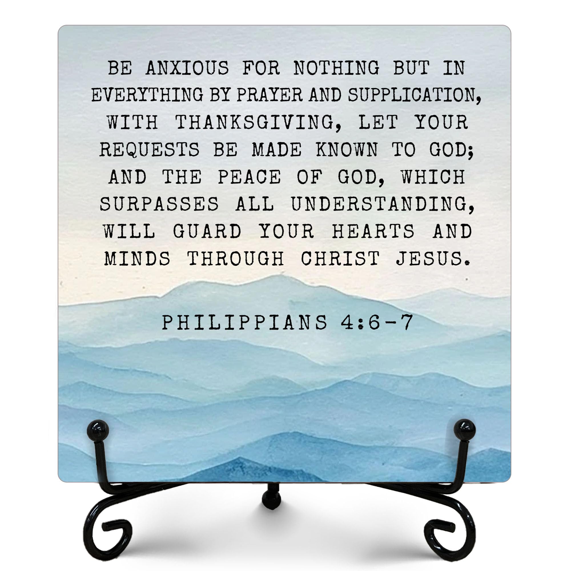 Be Anxious for Nothing Philippians 4:6-7 Sign, Rustic Christian Decor, Farmhouse Home Decor, Inspirational Christian Gifts for Women Men, Vintage