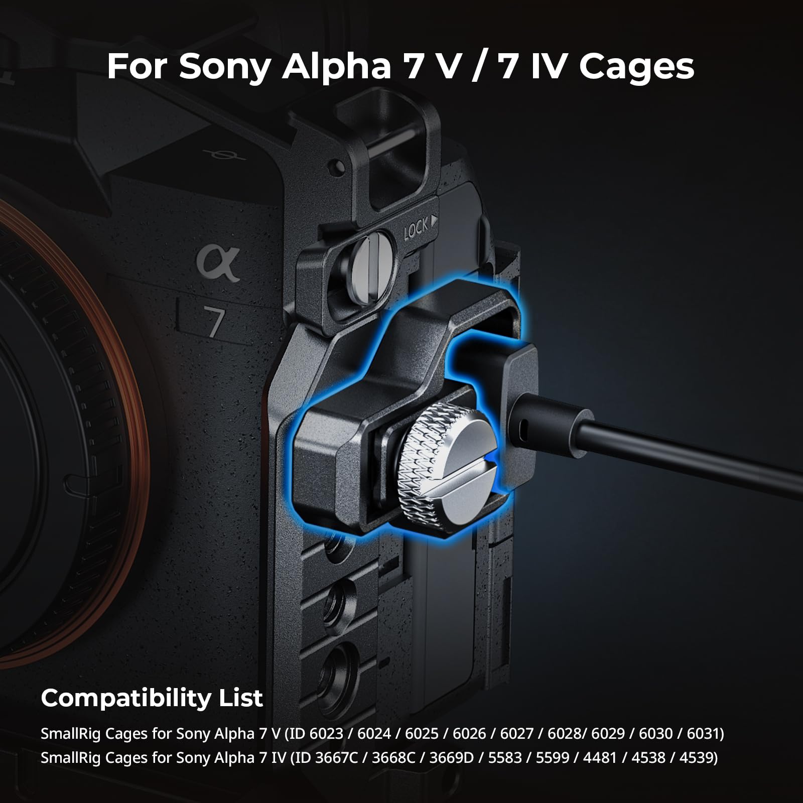 SMALLRIG Zacisk do kabla HDMI do klatek do Sony Alpha 7 V / 7 IV 6406