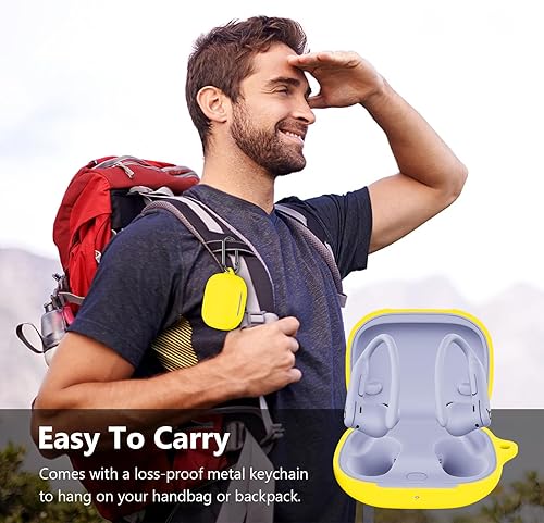 Miniatura 7 de Funda compatible con Beats Powerbeats Pro 2, funda protectora completa de silicona suave con llavero para mujeres y hombres, compatible con Beats
