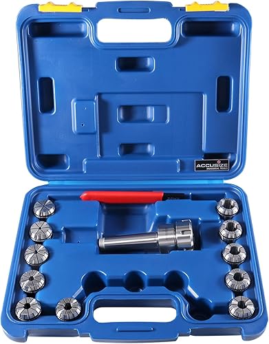Vista 10 de Accusize Industrial Tools Mt2 Shank Er32 Chuck con kit de pinzas de 11 piezas, 1/8 pulgadas - 3/4 pulgadas por 16, sistema de boquilla cónica Morse