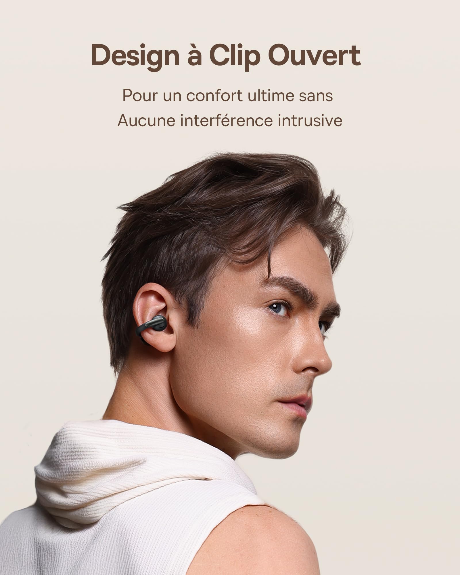 Baseus Bowie MC1 Casque Ouvert, Ecouteur Conduction Osseuse avec Son Impressionnant, Renforcement des Basses Adaptatif, Bluetooth 5.4, Réduction du Bruit Lors des Appels, IP57, Autonomie de 40h