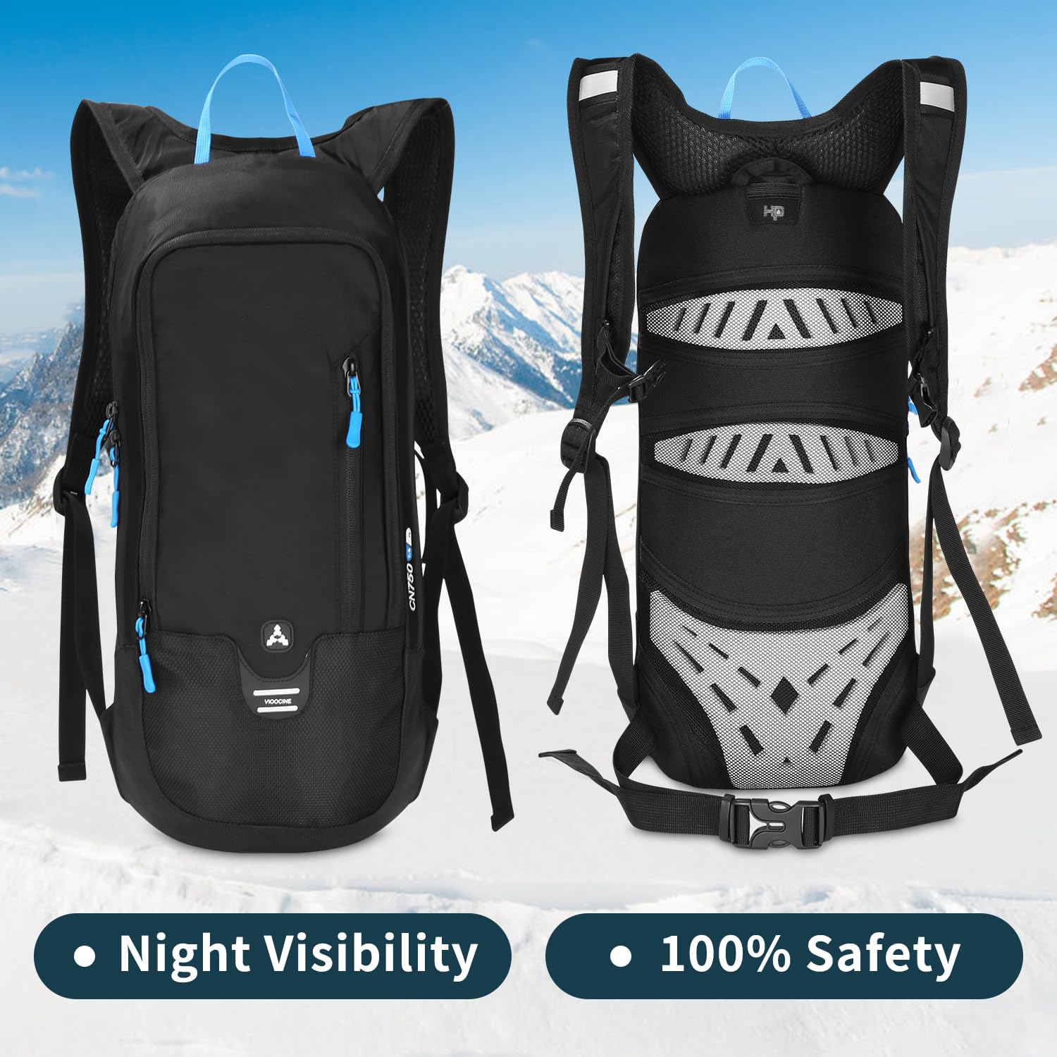 Mochila de ciclismo de 6 L, ultraligera, mochila de hidratación, mochila de ciclismo, impermeable, mochila de esquí para hombre con protección contra la lluvia, pequeña mochila de senderismo para