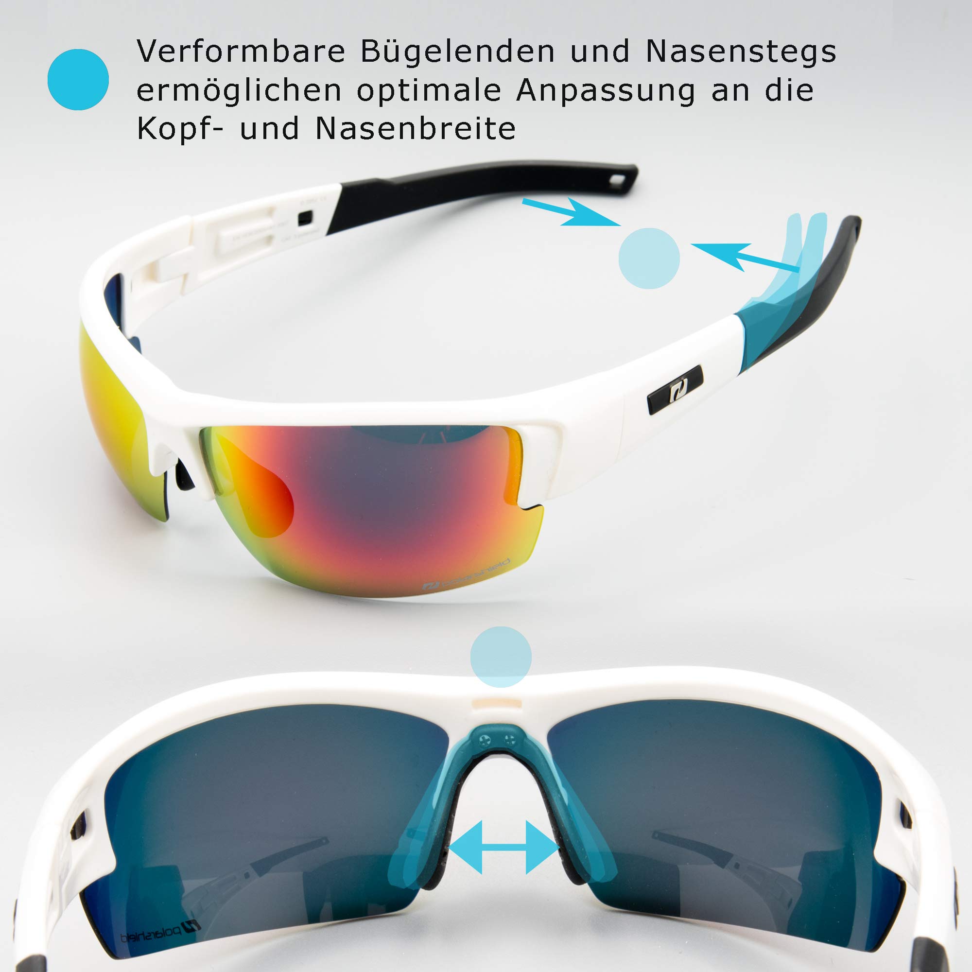 Daisan Lunettes de cyclisme polarisées avec Opticlip pour correction de la vue, Accessoire Velo, Lunette Anti Eblouissement - Blanc