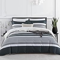 Vista 19 de Bedduvit Juego de funda de edredón de algodón, tamaño Queen, damasco, estampado de cachemira, transpirable, minimalista, con estampado de damasco