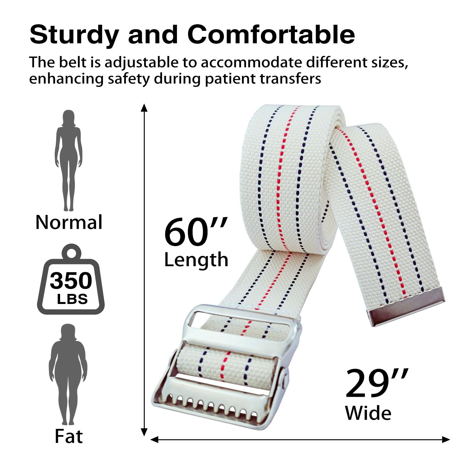 10 Packs Transfer and Gait Belts with Metal Buckle and Belt Loop Holder - Standing and Transfer Walking Assist Aid for Seniors, Elderly Patients, Caregiver, Nursing, Therapist, 60 inch — Amazon image 7