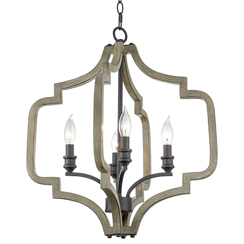 Kira Home Atwood 23" 4-Light Farmhouse Pendant Light Chandelier, Open