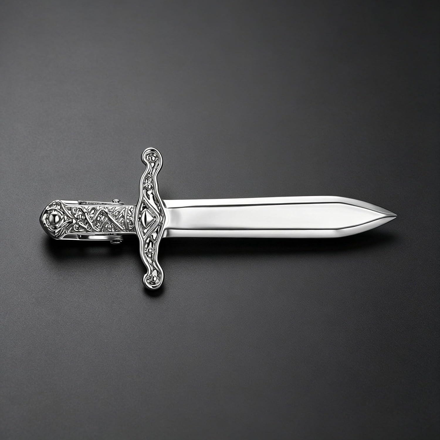 Sword Tie Clip for Men Gold Silver Novelty KnifeTie Bar Personalize Unique image 4