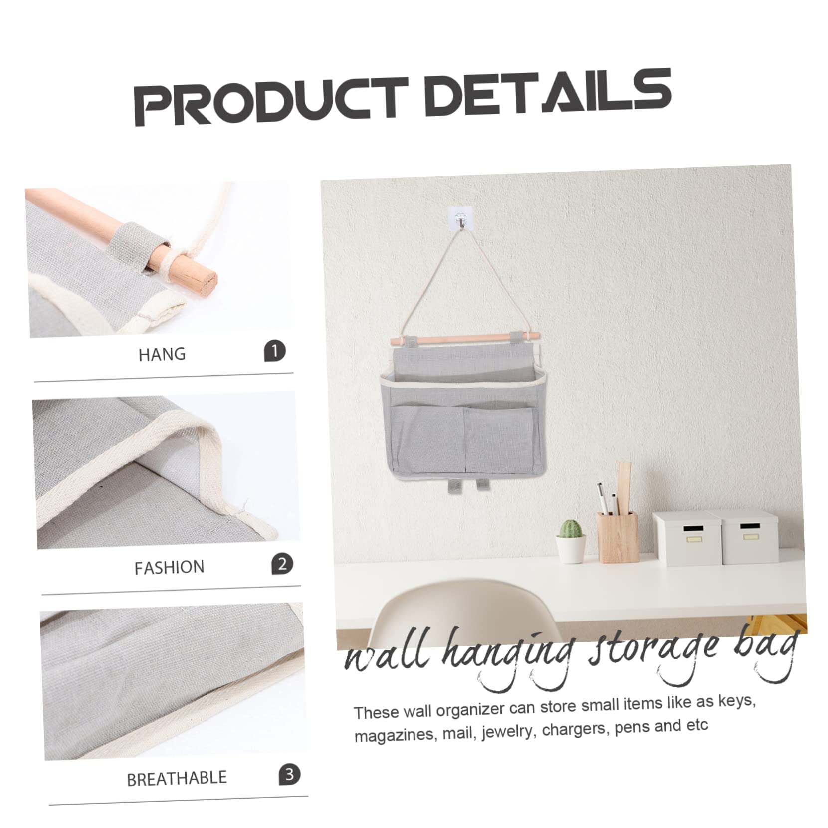TOPBATHY 4pezzi Borsa Da Appendere Per Casa Organizer Multifunzionale Per Ordine e Stoccaggio Di Oggetti Con Ampio Scomparto e Tasche Frontali Facile Da Pulire e Ripiegabile