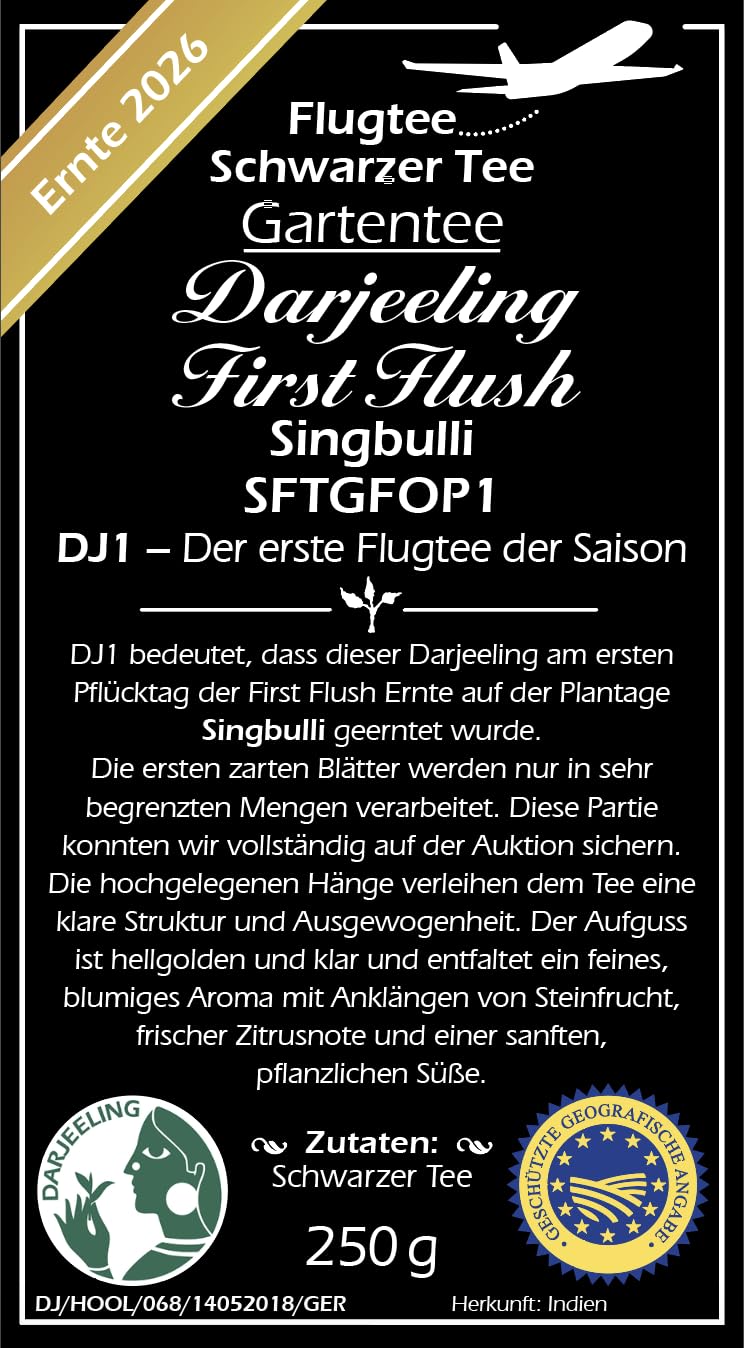 Paulsen - Darjeeling First Flush - Plantage Singbulli SFTGFOP1-Charge: DJ1 - Flugtee 2026-250 g