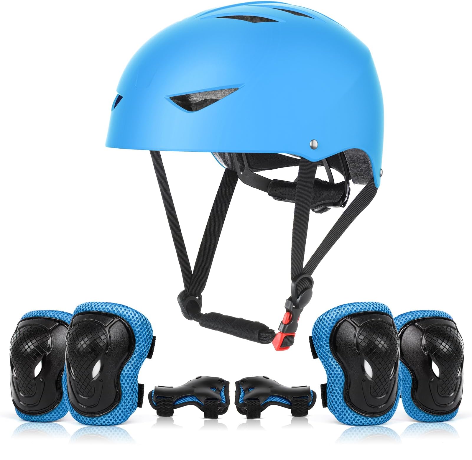 Kids Helmet and Pads Set Age 5-12 Years Kids Skateboard Helmet Knee Pads Elbow Pads Wrist Pads for Roller Scooter Cycling Skating