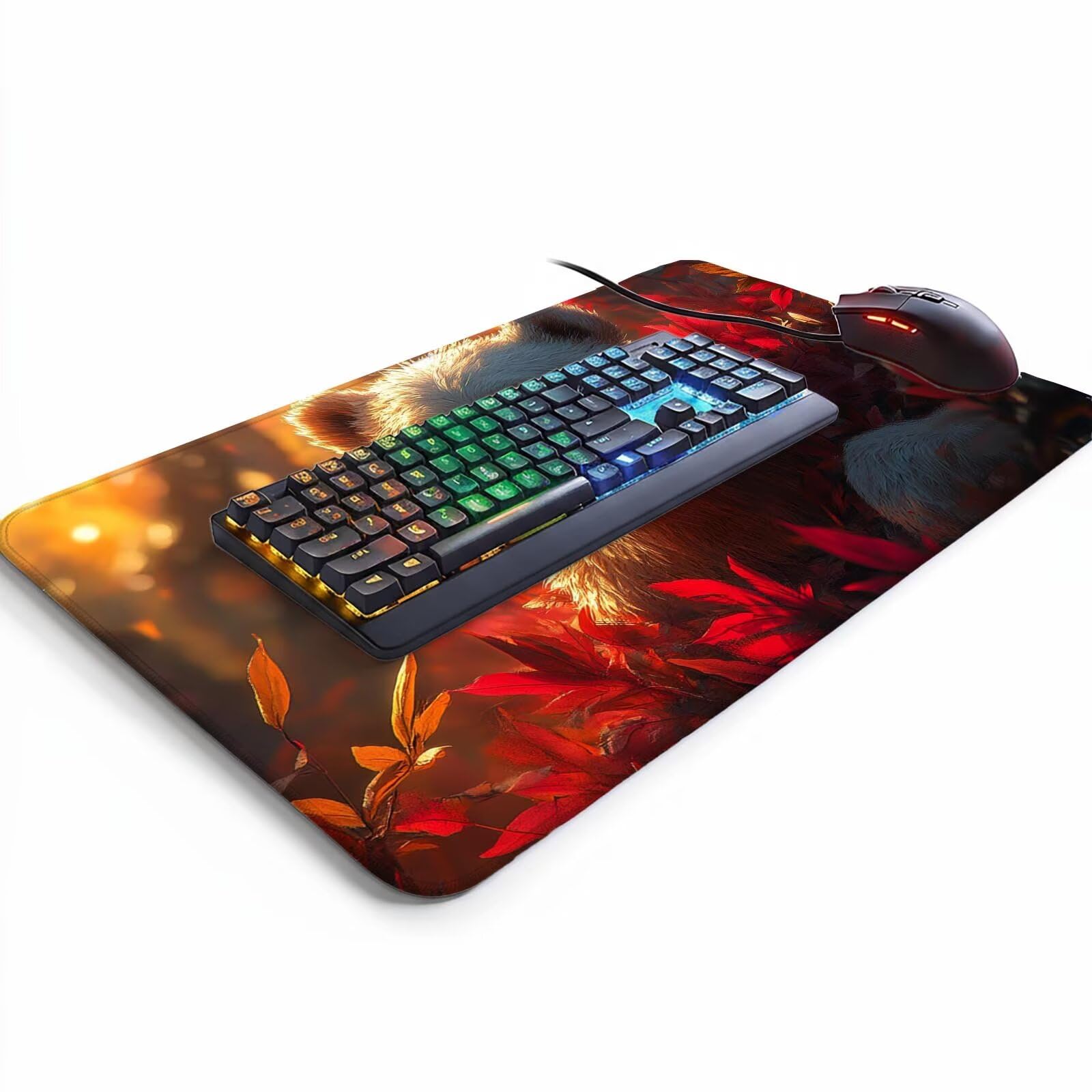 Podkładka pod mysz z misiem, XXL, 600 x 1400 x 3 mm, wodoodporna, gamingowa podkładka pod mysz, dokładność i prędkość, akcesoria do gier, laptop, biuro, prezent dla mężczyzn, FSBD-6476