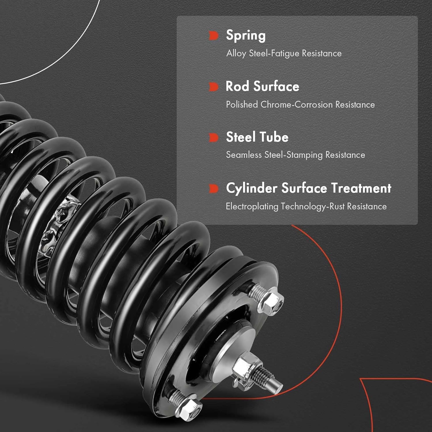 A-Premium Front Pair (2) Complete Strut & Coil Spring Assembly Compatible with Mazda 6 2009 2010 2011 2012 2013 L4 2.5L, Manual Transmission, Driver and Passenger Side