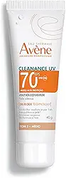 Avène Cleanance Protetor Solar Facial UV Antioleosidade FPS 70 Tom Médio Fluido Oil-Block com Controle de Oleosidade e Cor Leve que Matifica e Reequilibra a Pele, 40g