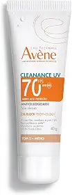 Avène Cleanance Protetor Solar Facial UV Antioleosidade FPS 70 Tom Médio Fluido Oil-Block com Controle de Oleosidade e Cor Leve que Matifica e Reequilibra a Pele, 40g