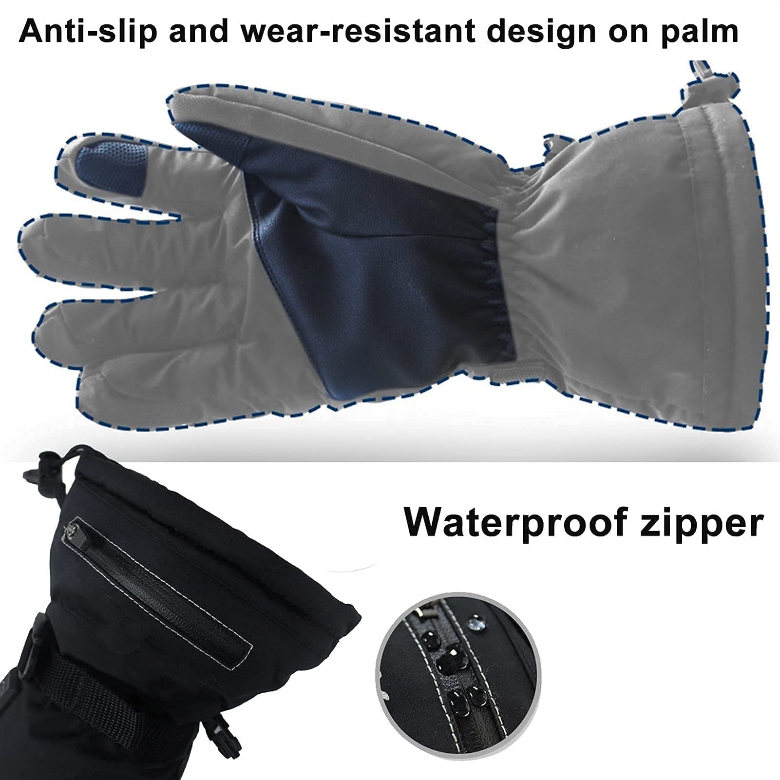 Guantes térmicos Recargables de 3600 mAh, Guantes térmicos de Invierno al Aire Libre para Hombres y Mujeres, Impermeables a Prueba de Viento, para Calentadores de Manos, Unisex, TR