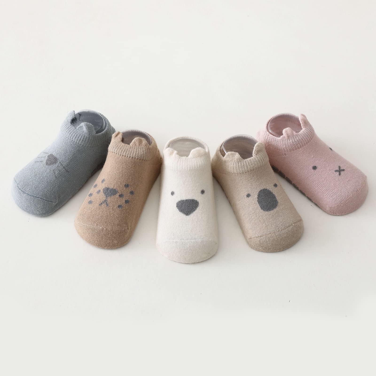 Baby Anti-Slip Ankle Skarpety Cute Cartoon Grips Skarpety Dla Niemowląt Maluch Chłopcy Dziewczyny 5/6 Para (B1-cat(5 pair),1-3 Years)