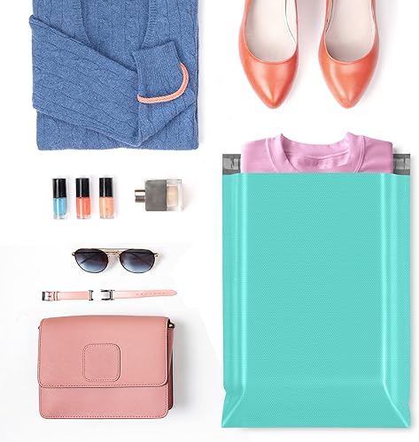 Miniatura 10 de Fuxury - Bolsas de envío para enviar correo, autoselladas, bolsas de plástico de color verde azulado, sobres de negocios