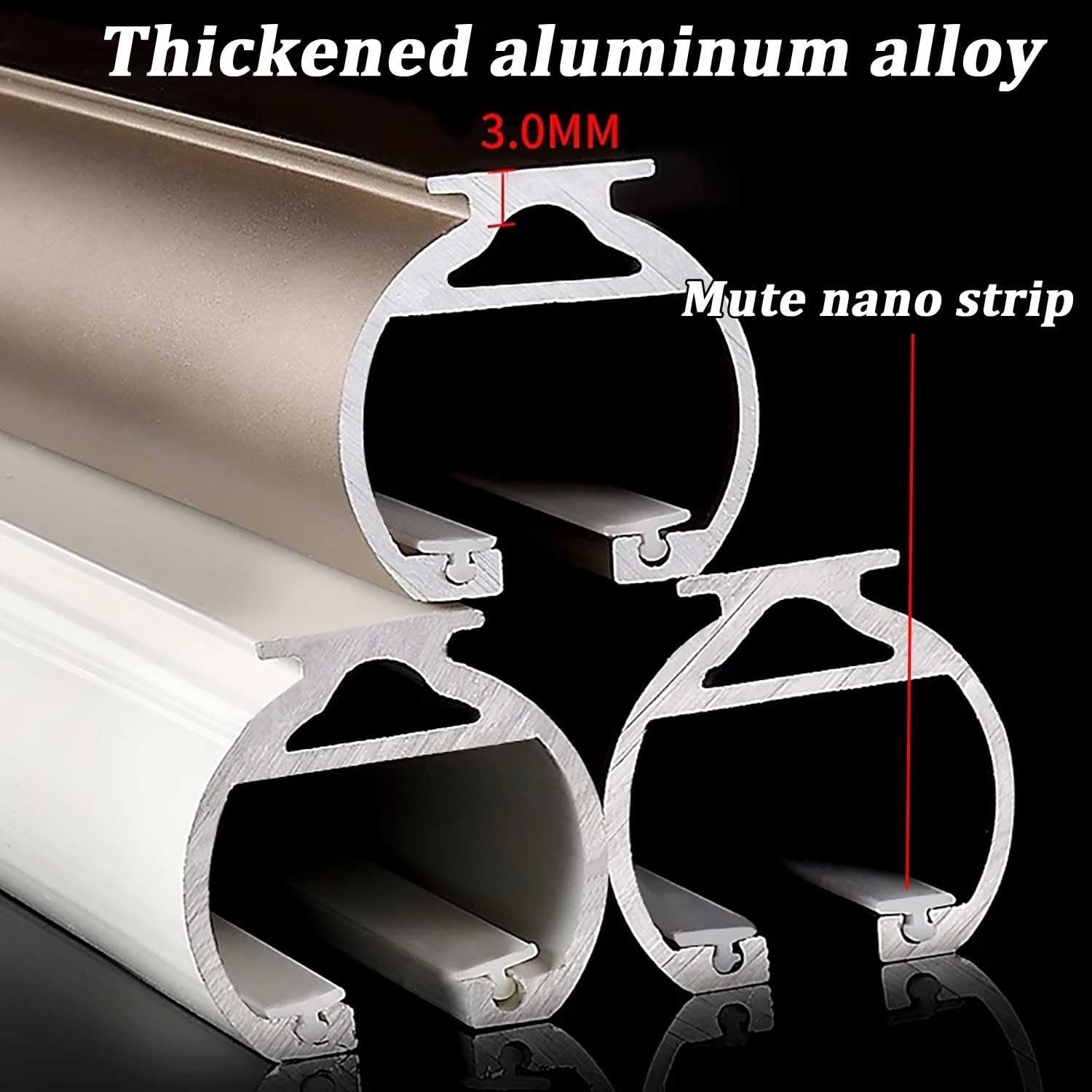 Heavy-Duty Double Curtain Rod Track System - Silent Wall-Mounted Rail for Room Dividers, Easy Installation for Living Room, Bedroom, Shower & Hospitals (Gray, 1m/3.3ft)